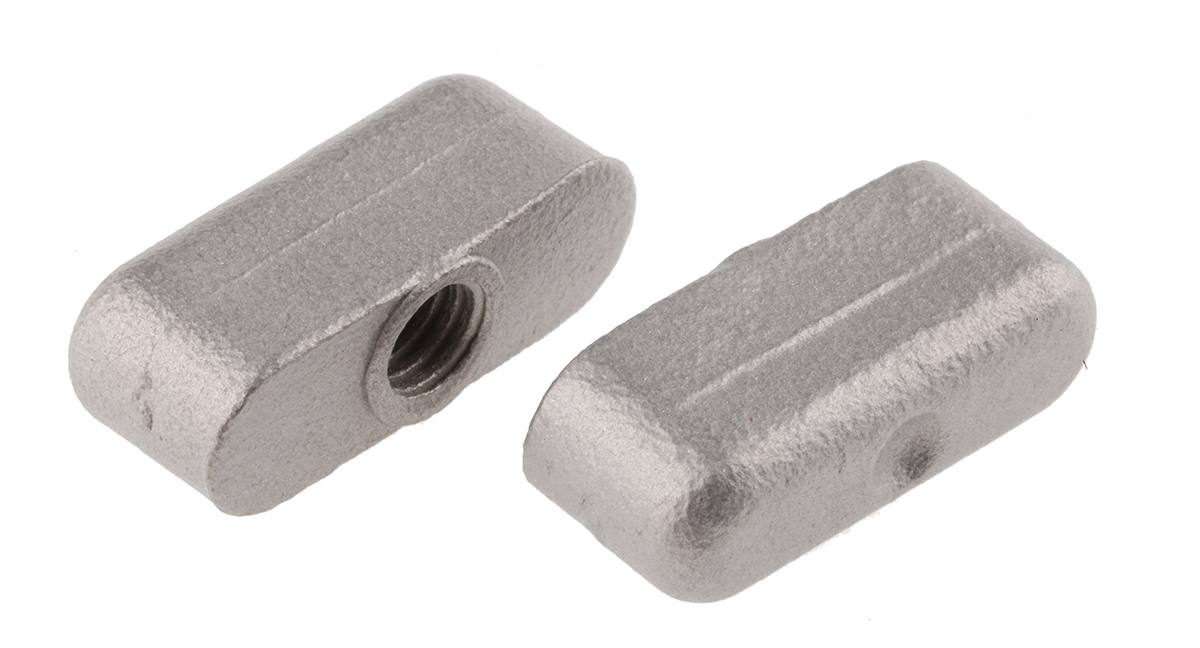 RS PRO Silver Wing Clamping Knob, M6, Threaded Hole