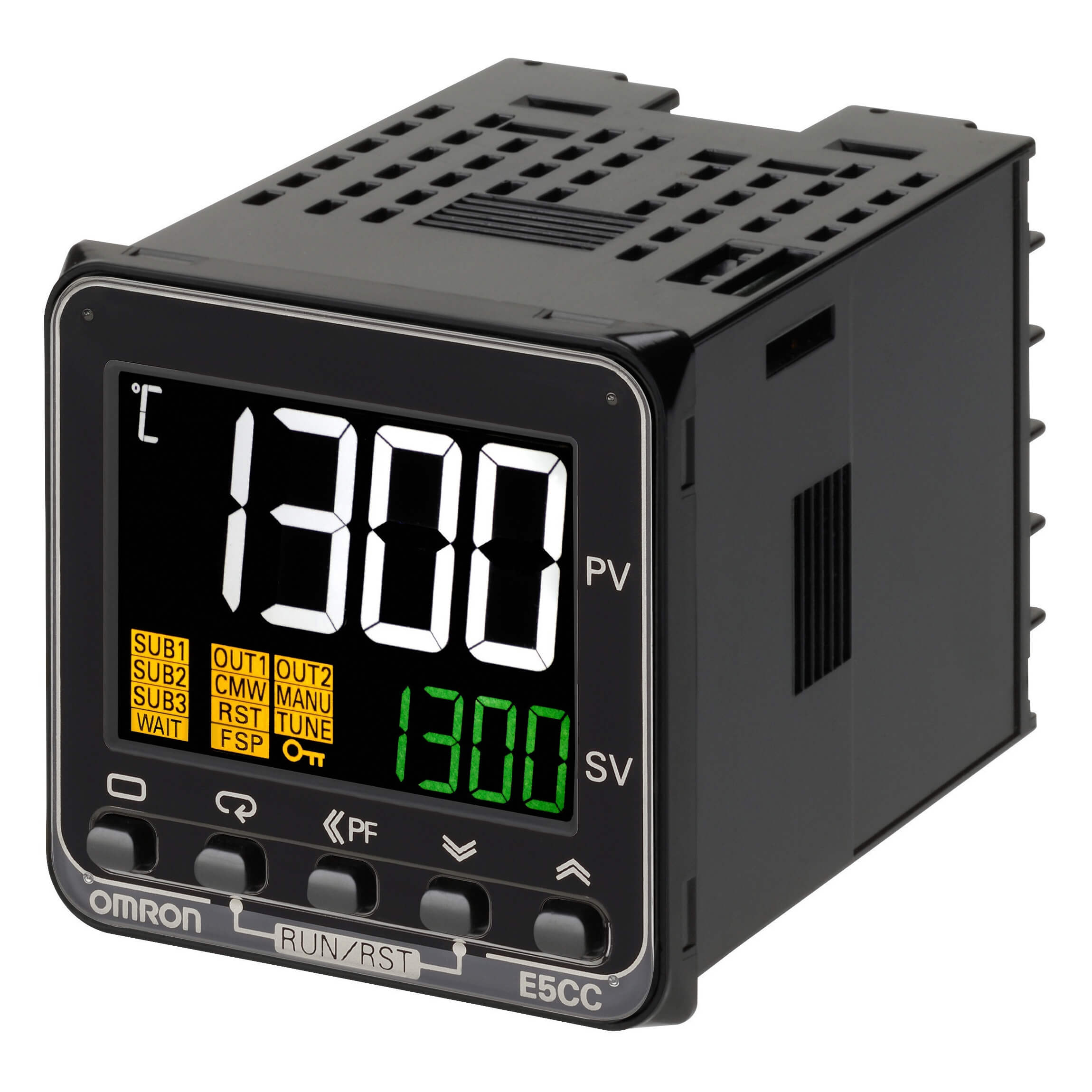 Omron E5CC Panel Mount PID Temperature Controller, 48 x 48mm 2/4 Input, 3 Output SSR, Solid State Relay, Logic, 100 →