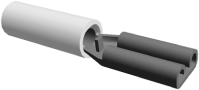 TE Connectivity PIDG FASTON .110 Clear Insulated Female Spade Connector, Receptacle, 2.79 x 0.51mm Tab Size, 0.3mm² to