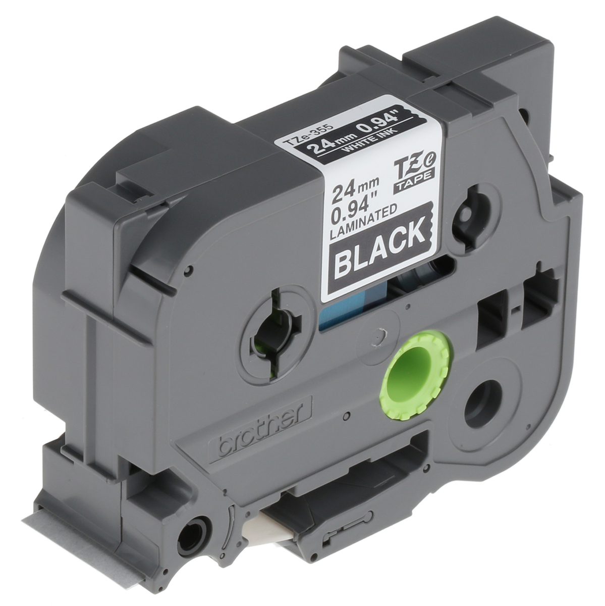 Brother White on Black Label Printer Tape, 8 m Length, 24 mm Width