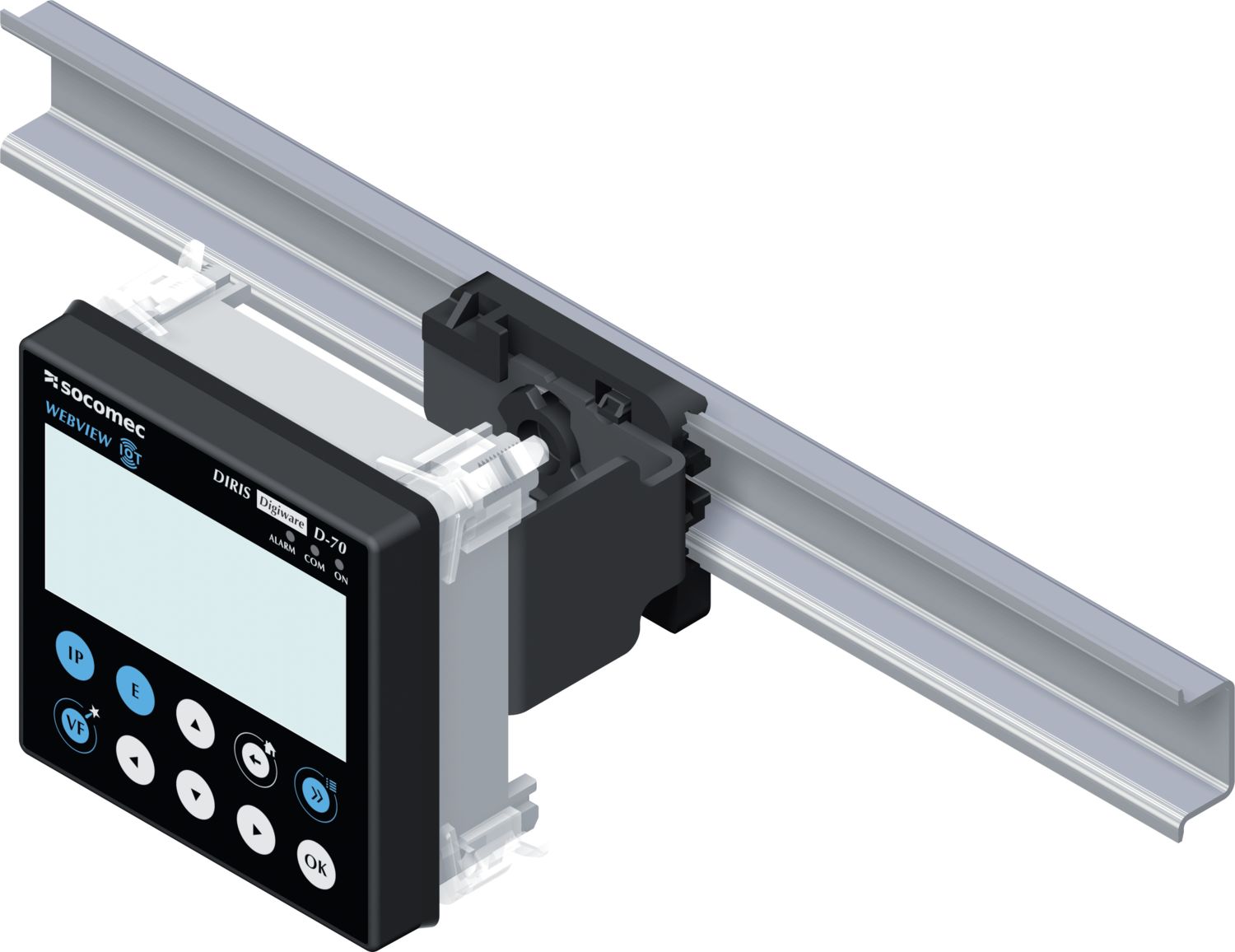 Socomec DIN Rail Mounting Kit For Use With DIRIS/ISOM Digiware Displays