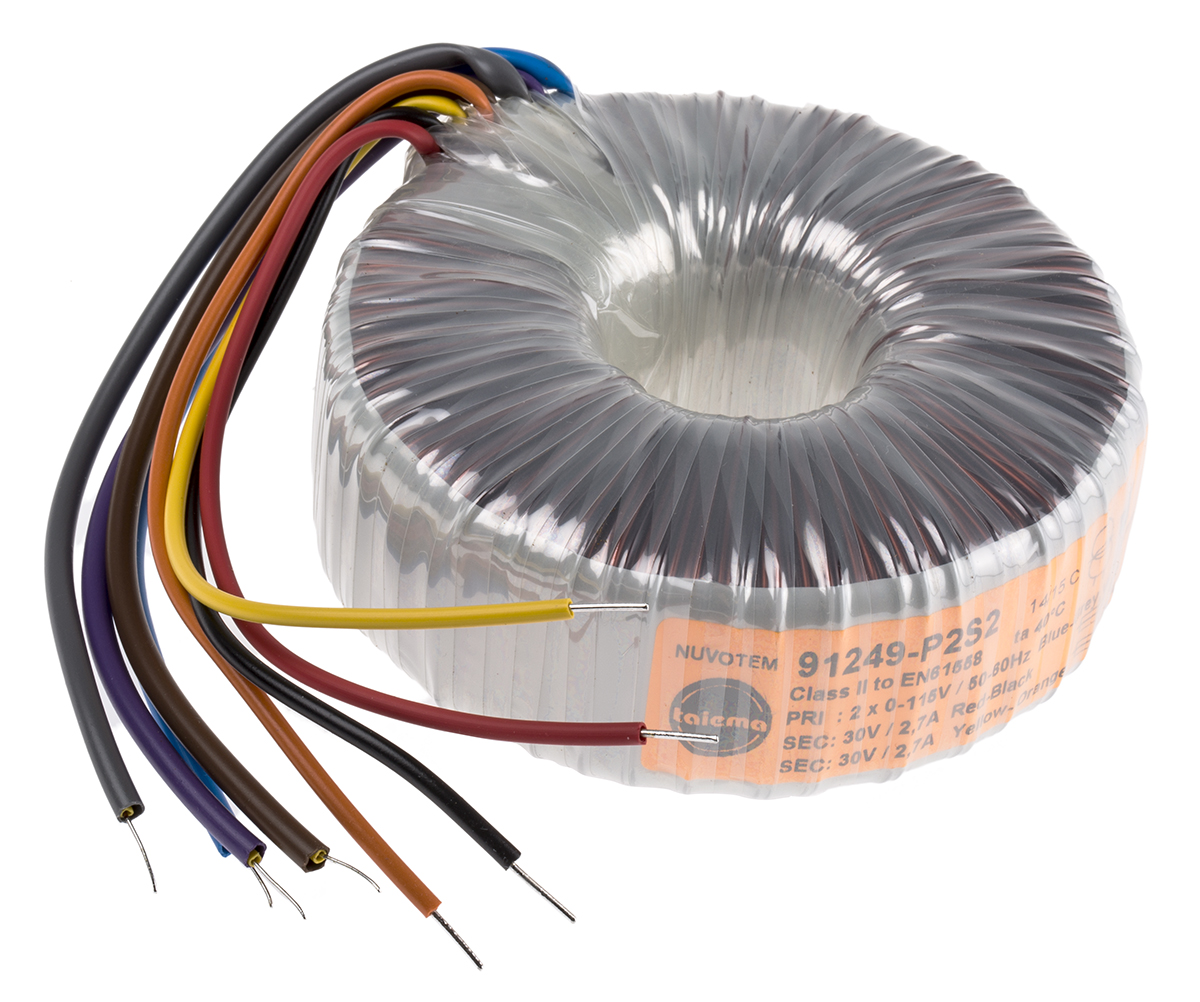 Nuvotem Talema 115 V ac, 230 V ac, 2 x 30V ac Toroidal Transformer, 160VA 2 Output
