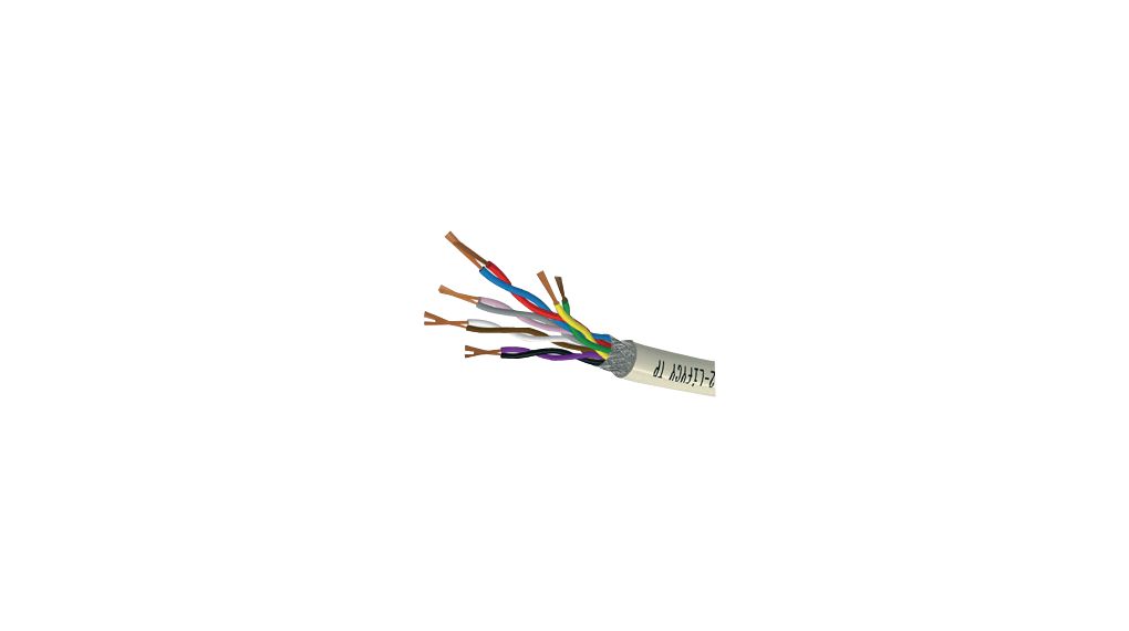 Kabeltronik 2 LIFYCY TP Series Multipair Cable, 6 Cores, 0.08 mm², 100m, Shielded Shield, LiYCY Cable