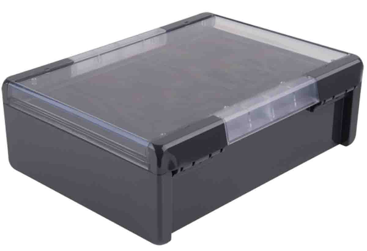 Bopla Bocube Series Graphite Grey Polycarbonate Enclosure, IP66, IP68, IK07, Transparent Lid, 284 x 364 x 120mm