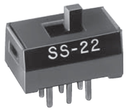 NKK Switches PCB Slide Switch DPDT Latching 100 mA Top