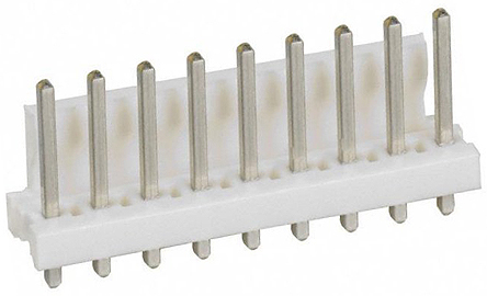 TE Connectivity MTA-156 Series Straight Through Hole Pin Header, 9 Contact(s), 3.96 mm Pitch, 1 Row, Unshrouded