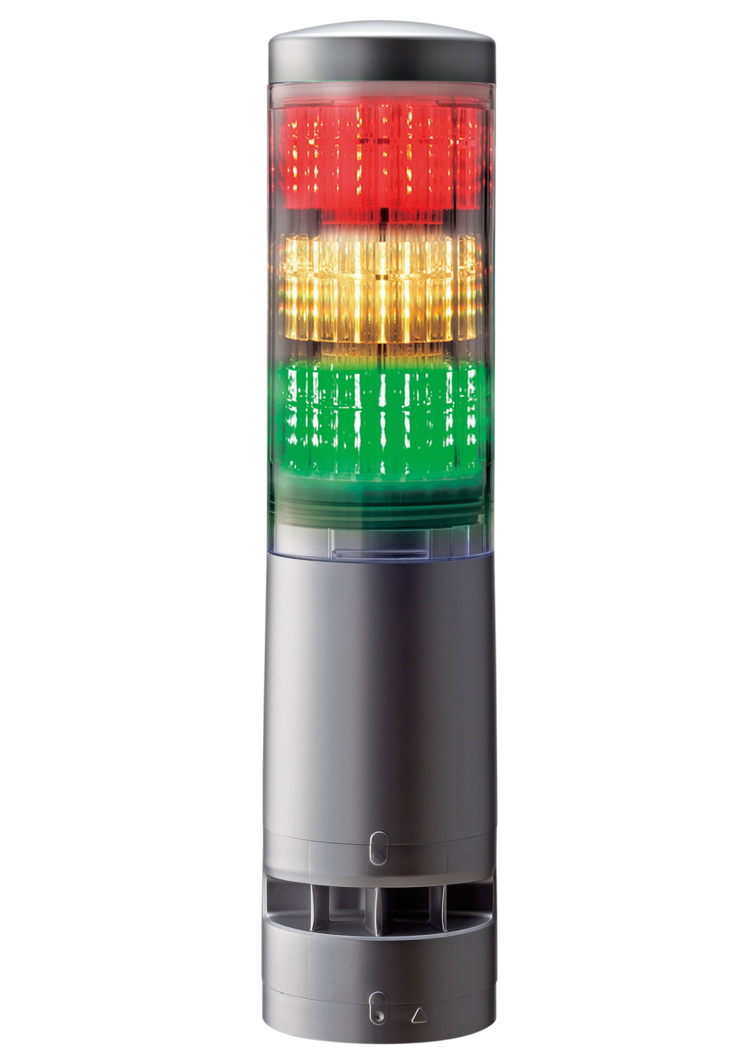 Patlite LA6 Series Clear Buzzer Signal Tower, 3 Lights, 24 V dc, Direct Mount
