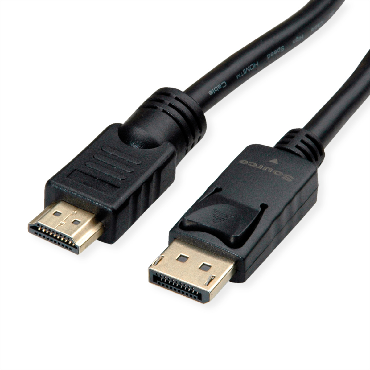 Roline Male DisplayPort to Male HDMI  Cable, 3840 x 2160, 10m