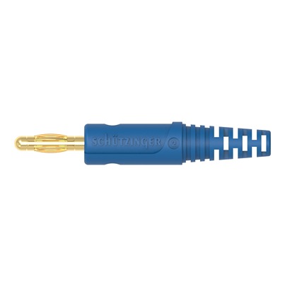 Schutzinger Blue Male Banana Connector, 4 mm Connector, Solder Termination, 32A, 30 V ac, 60 V dc, Gold Plating