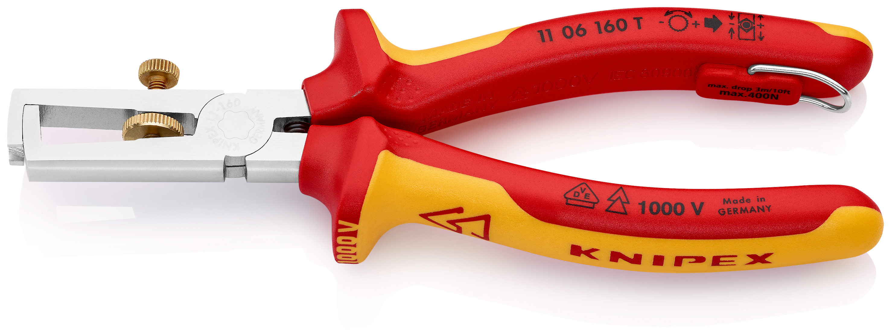 Knipex 11 06 160 T Series Universal stripping pliers, 0.1 mm² Min, 10 mm² Max, 160 mm Overall
