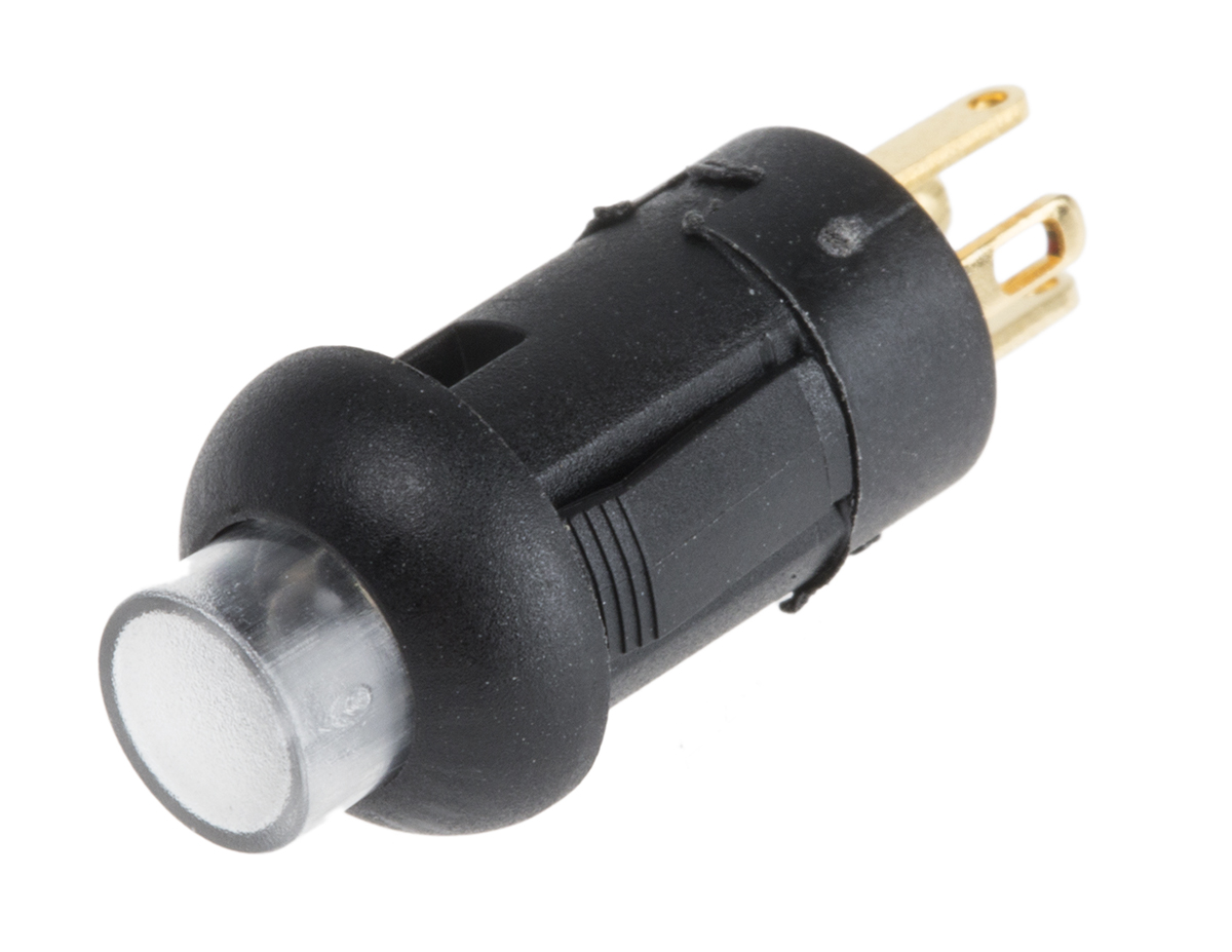 RS PRO Illuminated Miniature Push Button Switch, Momentary, PCB, 8mm Cutout, SPST, Red LED, 30V dc