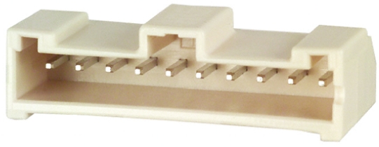 Hirose DF1E Series Right Angle Through Hole PCB Header, 10 Contact(s), 2.5 mm Pitch, 1 Row, Shrouded