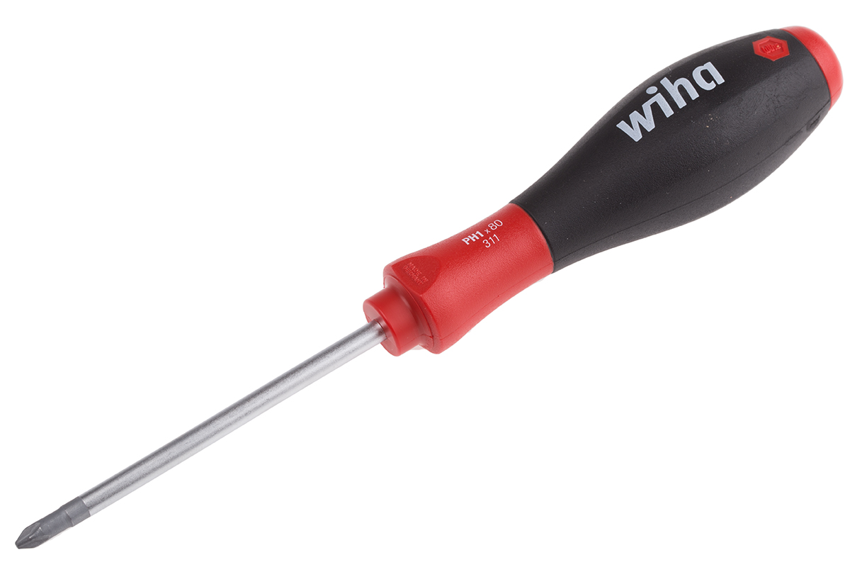 Wiha Phillips  Screwdriver, PH1 Tip, 80 mm Blade, 191 mm Overall