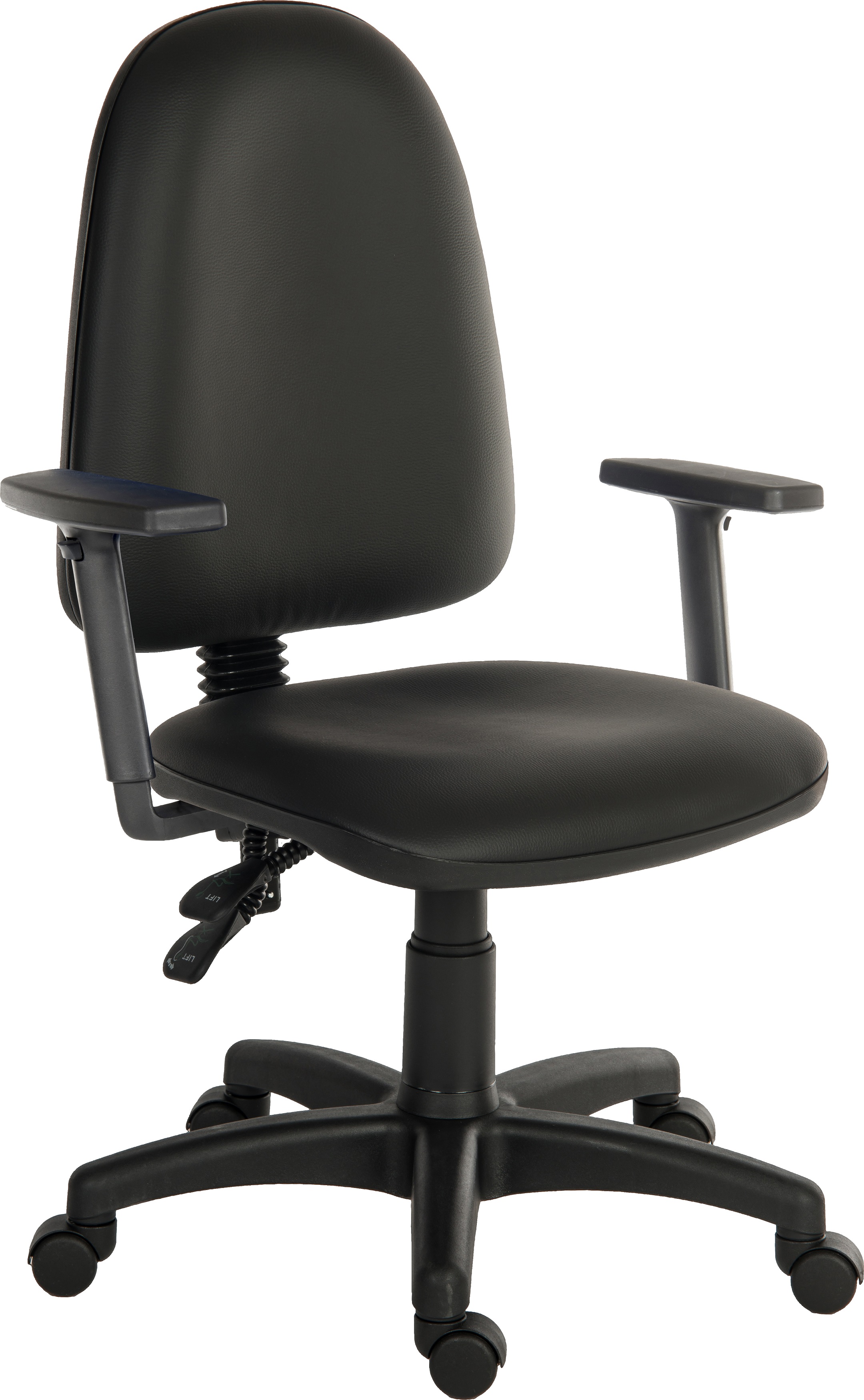 RS PRO Black Polyurethane Operator Chair, 120kg Weight Capacity