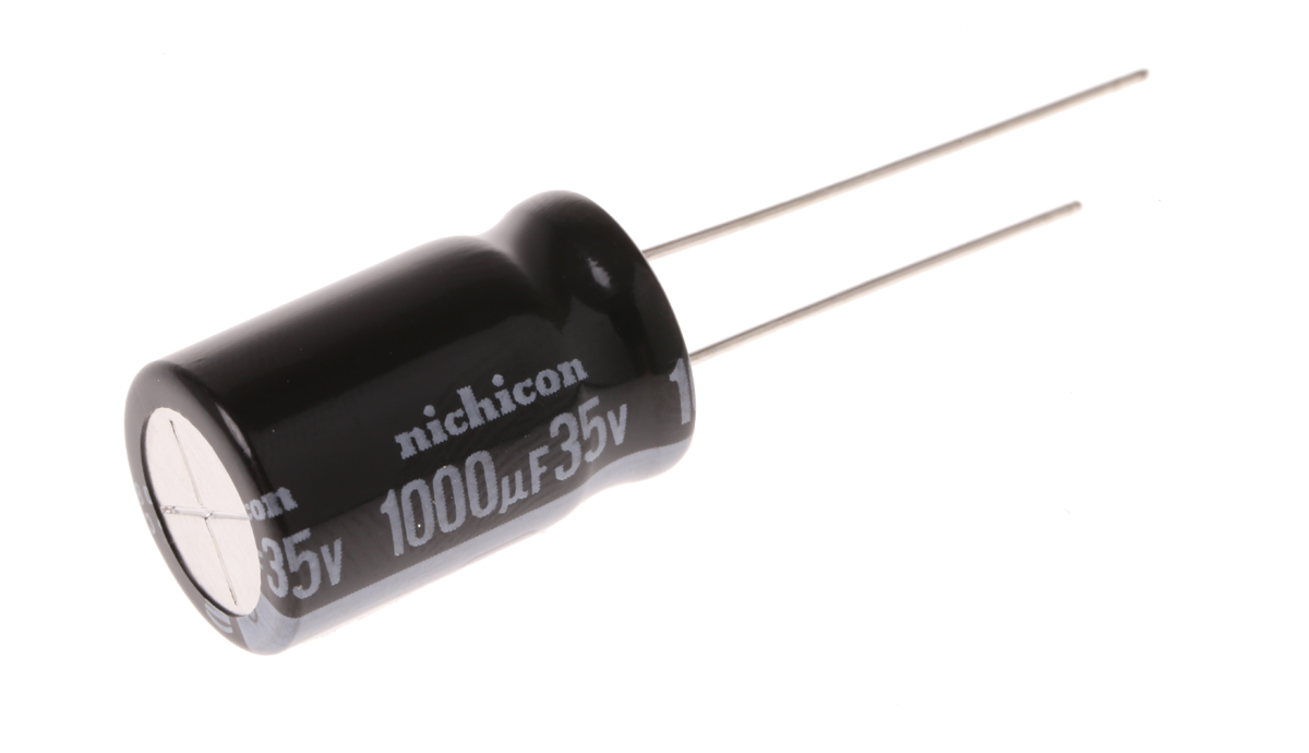 Nichicon 1000μF Aluminium Electrolytic Capacitor 35V dc, Radial, Through Hole - UVY1V102MHD