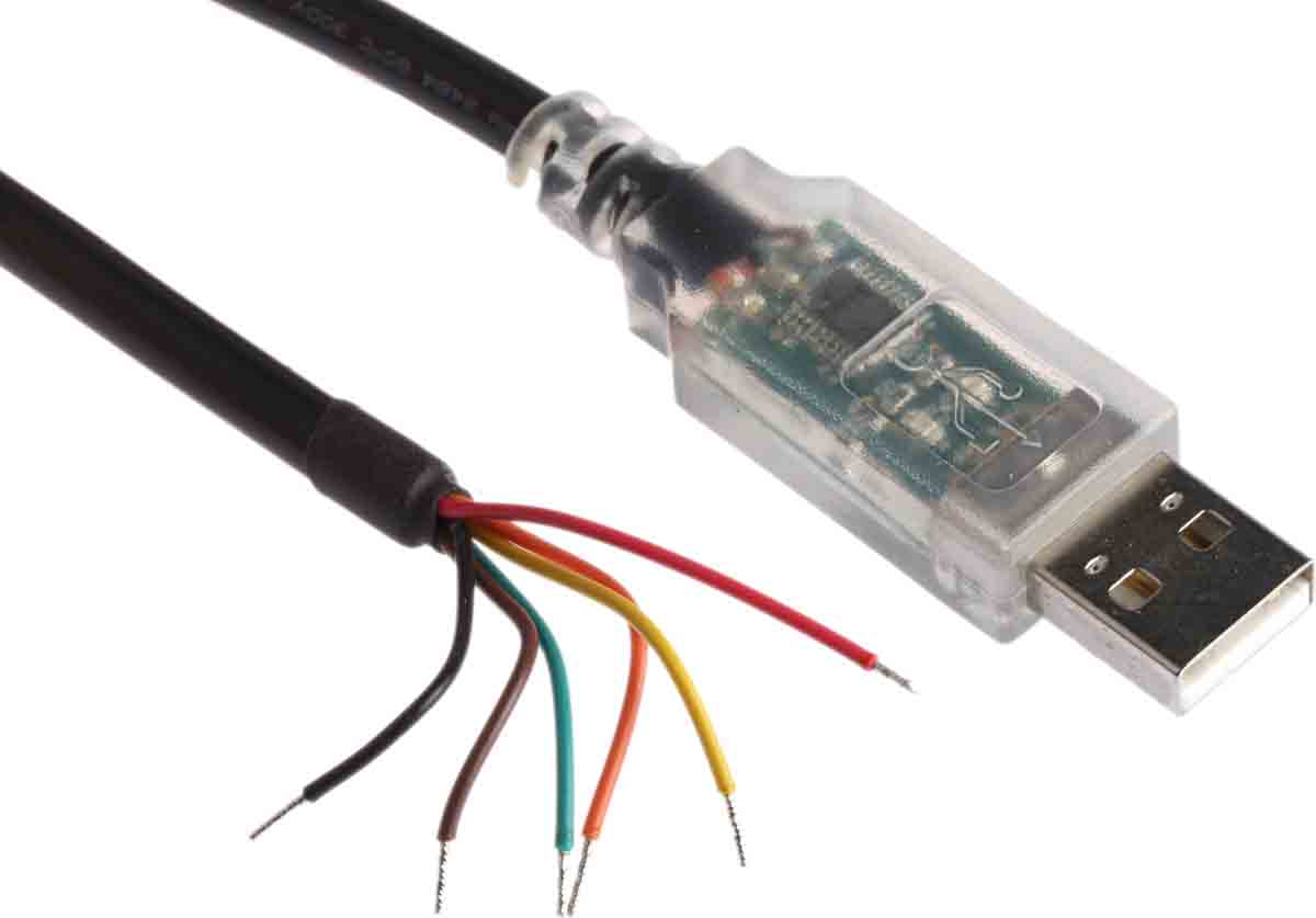 FTDI Chip RS232 USB A Male to Cable End Converter Cable