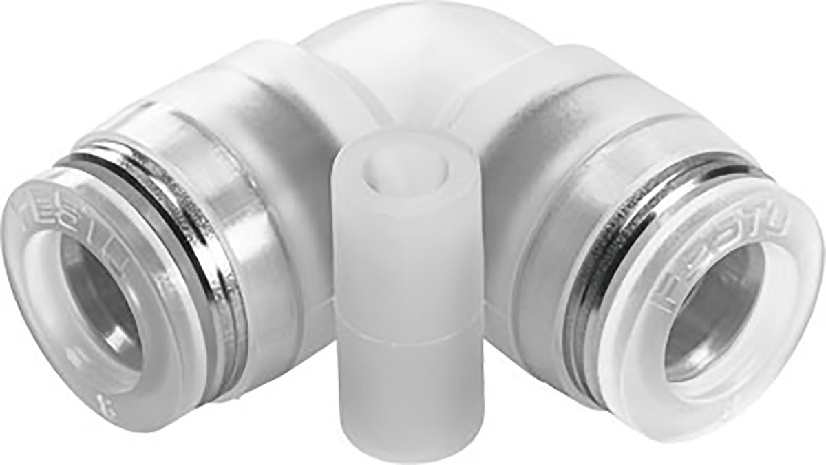 Festo Elbow Tube-toTube Adaptor, Push In 4 mm to Push In 4 mm, Tube-to-Tube Connection Style, 133105