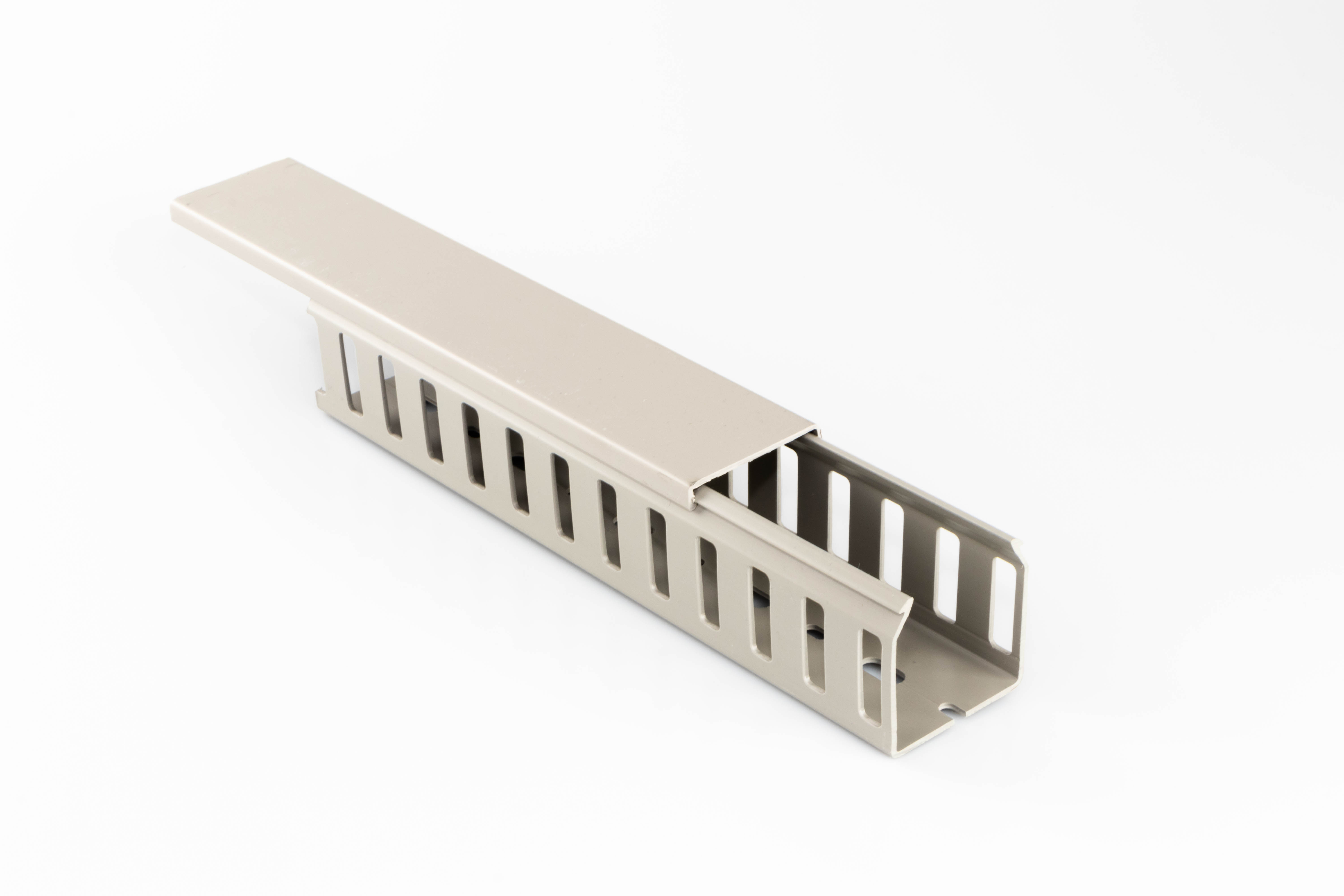 Betaduct 1046 Grey Slotted Panel Trunking - Open Slot, W37.5 mm x D50mm, L2m, PVC