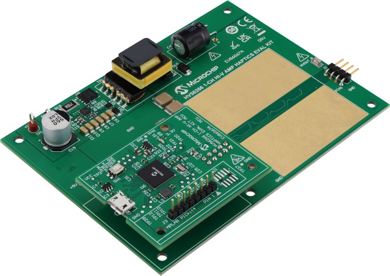 Microchip EV86G67A Evaluation Board for HV56266 Haptics Eval Kit for ATSAML21J18B-MNT SAM MCU