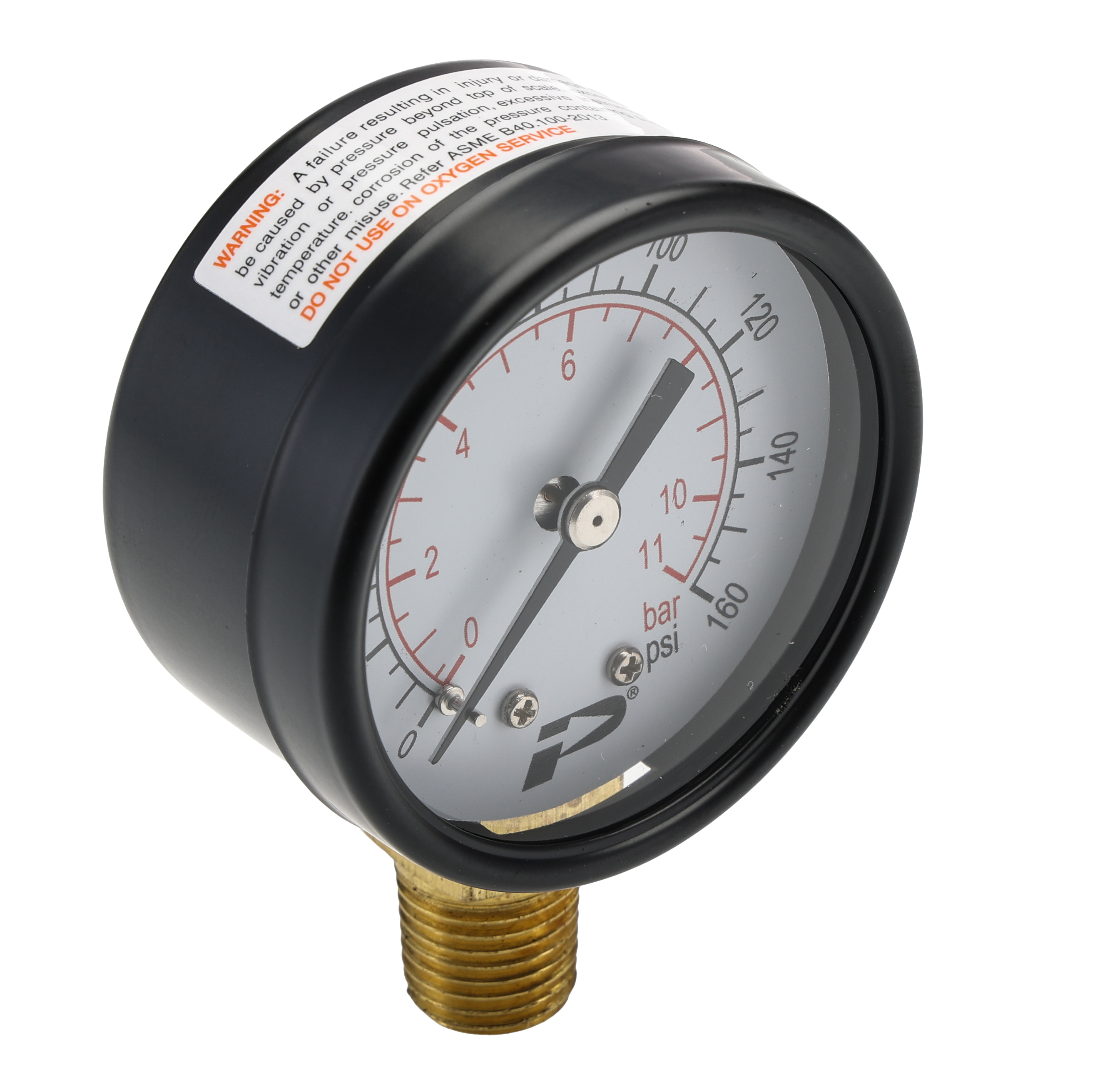 RS PRO BSP 1/4 Analogue Pressure Gauge 160psi Bottom Entry 50mm Outside Diameter