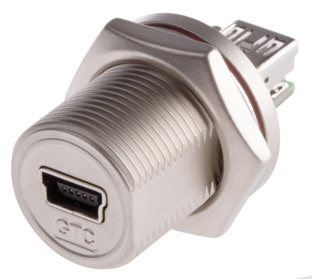 RS PRO Straight, Panel Mount, Socket Type Mini B USB Connector