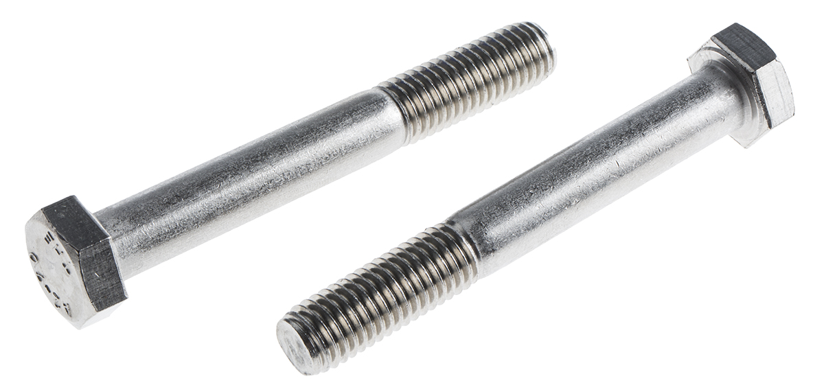 RS PRO Stainless Steel, Hex Bolt, M12 x 90mm