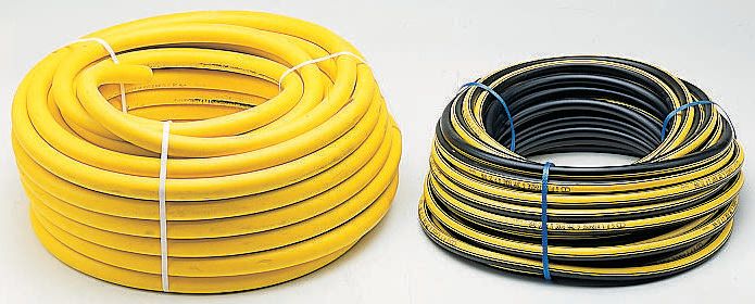 RS PRO PVC, Hose Pipe, 25mm ID, 37mm OD, Black, Yellow, 30m