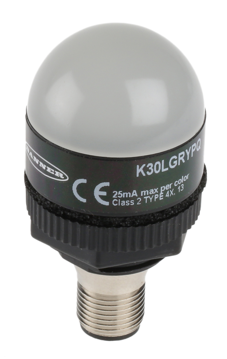 Banner K30L Series Green, Red, Yellow Beacon, 10 → 30 V dc, Base Mount, LED Bulb, IP67, IP69