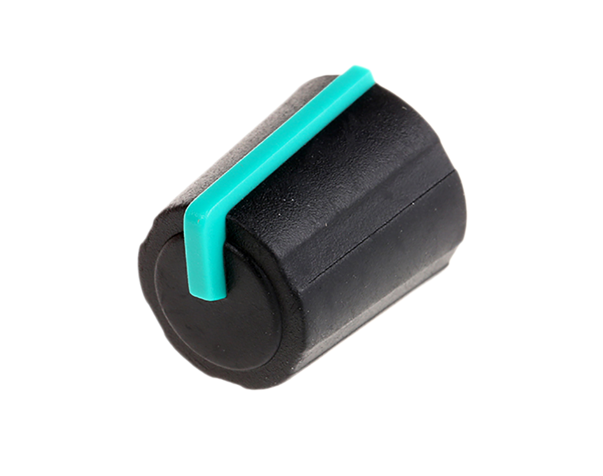 Sifam 11.5mm Black Potentiometer Knob for 6mm Shaft Splined, 3/03/TP110-006/237/232
