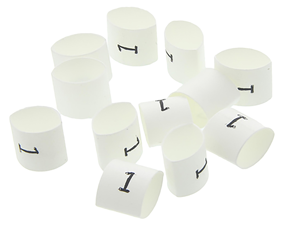 TE Connectivity TRSA Heat Shrink Cable Markers, White, Pre-printed "0 → 9", 1 → 3mm Cable,