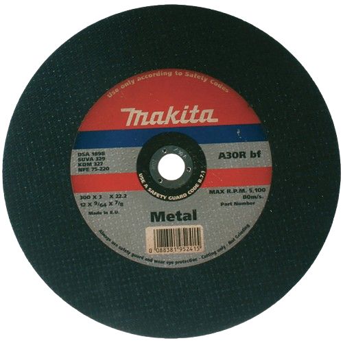 Makita Aluminium Oxide Cutting Disc, 300mm x 3mm Thick, Coarse Grade, P120 Grit, 1 in pack
