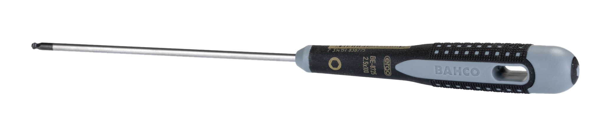 Bahco Ball End Hexagon  Screwdriver, 2,5 mm Tip, 100 mm Blade, 203 mm Overall
