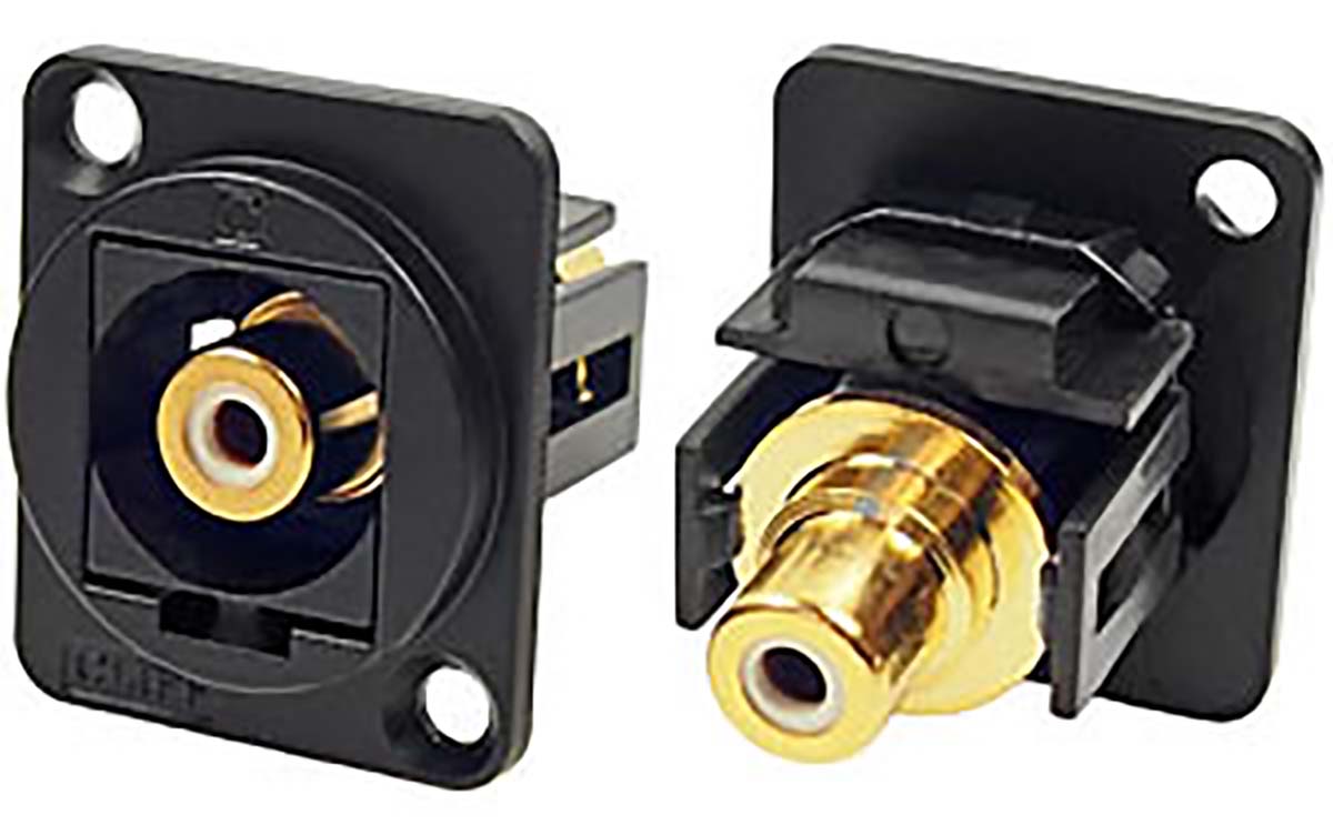 RS PRO White Panel Mount RCA Socket, Gold over Nickel, 2A