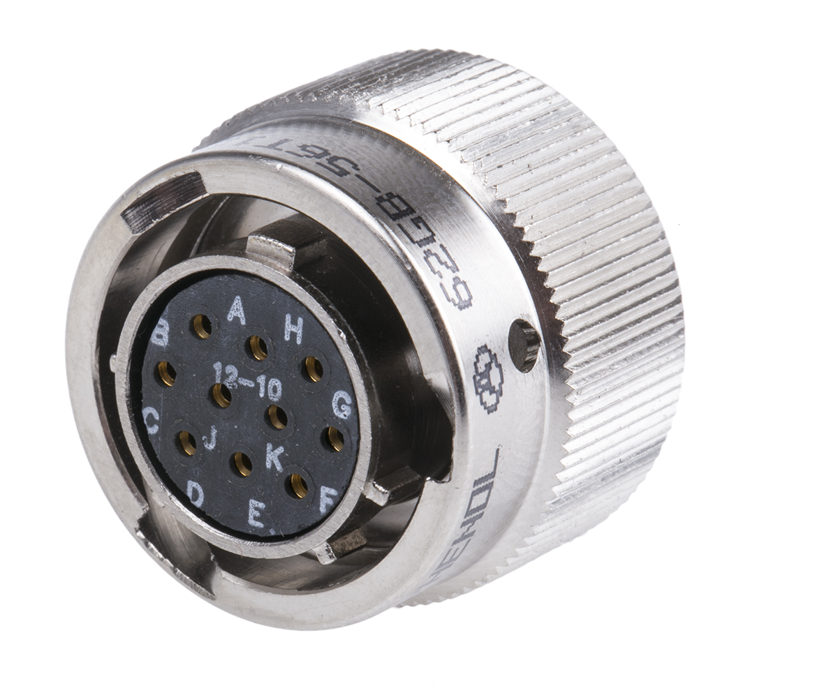 Amphenol Limited, 62GB, Nickel Iron Alloy 10 Way Cable Mount MIL Spec Circular Connector Plug, Socket Contacts,Shell