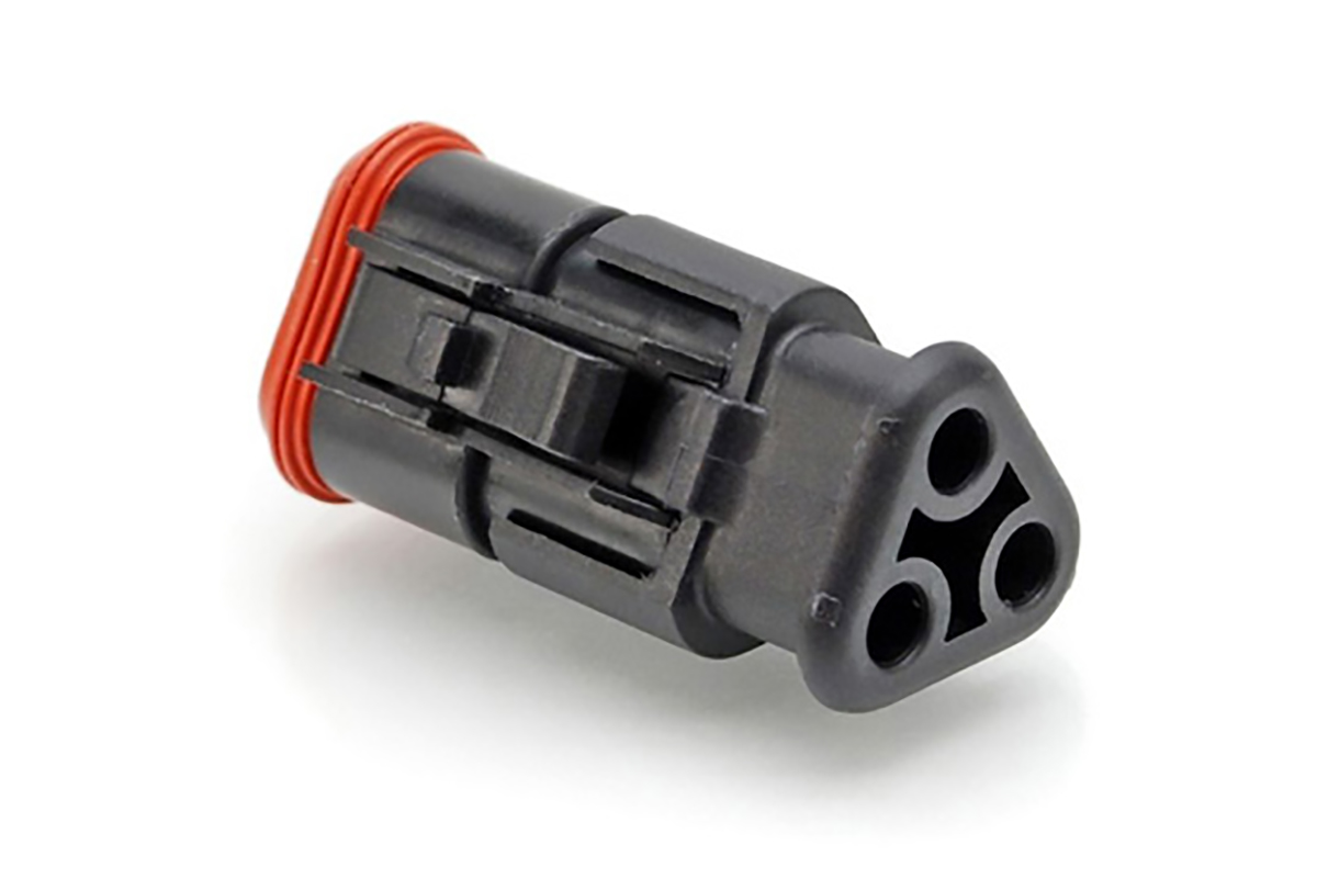 Amphenol Industrial, AT Automotive Connector Plug Black Cable Mount 3 Way, Crimp Termination AT06-3S-SR01BLK