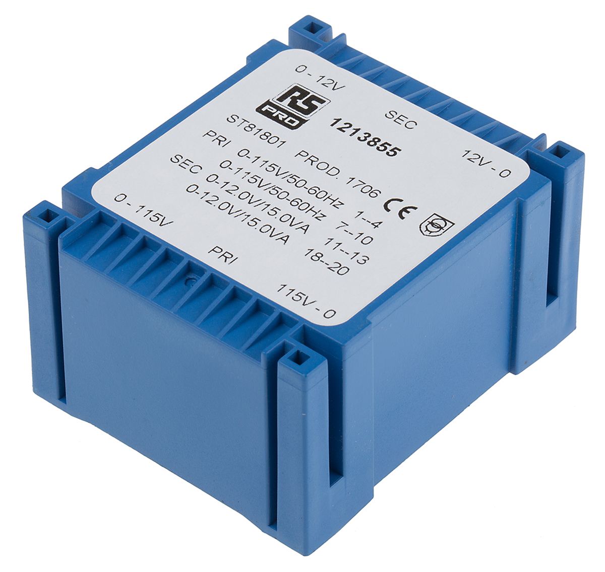 RS PRO 2 x 12V ac 2 Output PCB Mount PCB Transformer, 30VA, IEC 61558-2-6