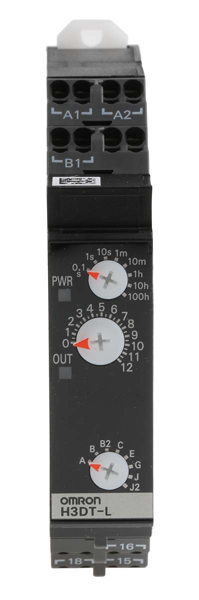 Omron H3DT Series DIN Rail Mount Timer Relay, 24 → 240V ac/dc, 2-Contact, 0.1 s → 1200 h, SPDT