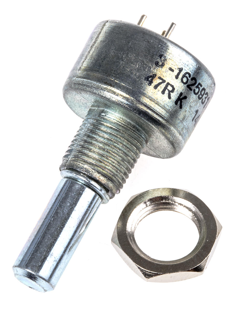 TE Connectivity M 47Ω Rotary Potentiometer 1-Gang Panel Mount, 404802696045