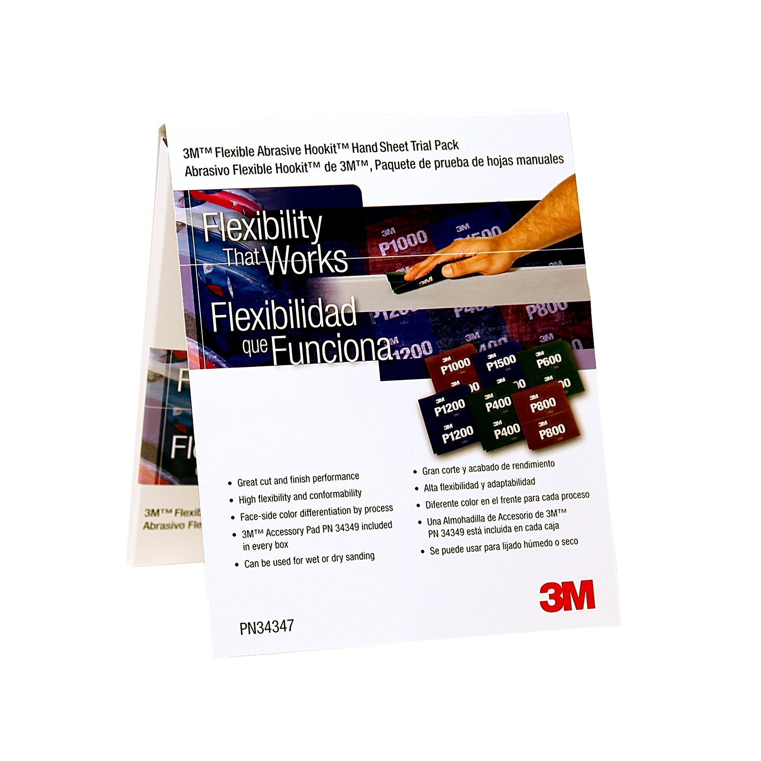 3M 12.6 ±1μm Grit Fine Abrasive Hand Pad, 171mm x 140mm