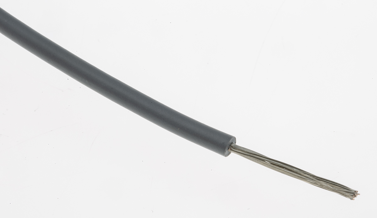 Lapp Grey 1 mm² Hook Up Wire, 17 AWG, 100m, PVC Insulation, 4160306