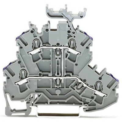 WAGO 2002-2238 TOPJOB S Series Grey, 2.5mm², 2-Level, Push In Termination, ATEX, CSA, IECEx