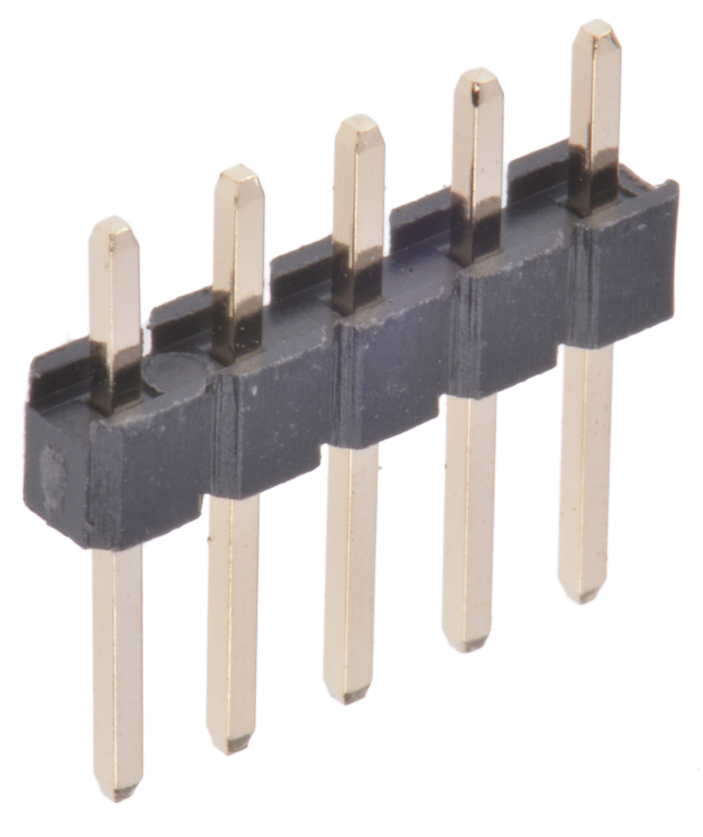 Wurth Elektronik WR-PHD Series Straight Through Hole Pin Header, 5 Contact(s), 2.54 mm Pitch, 1 Row, Unshrouded