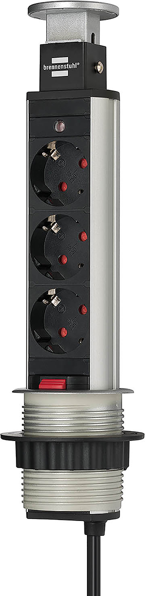 brennenstuhl 2m 3 Socket Type F - German Schuko Extension Lead, 250 V ac, IP20