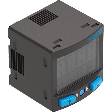 Festo SPAN Series Pressure Sensor, -1bar Min, 10bar Max, 2NPN Output, Relative Reading