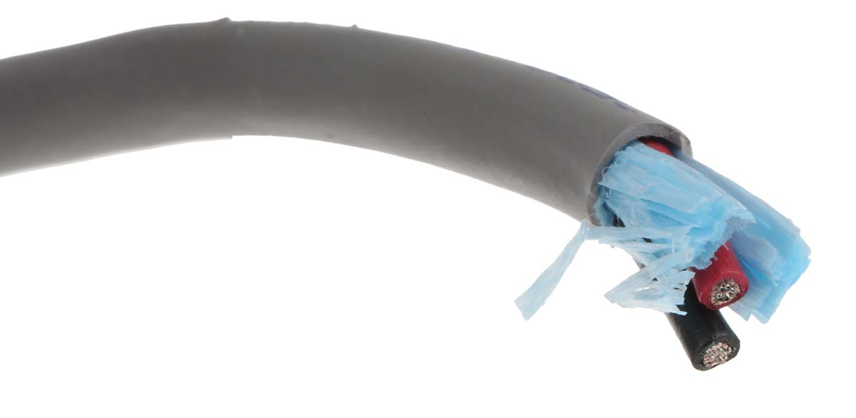Alpha Wire Alpha Essentials Communication & Control Multi-Core Industrial Cable, 2 Cores, 1.32 mm² 16 AWG, Unscreened,