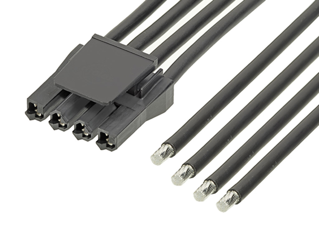Molex 4 Way Female Super Sabre Unterminated Wire to Board Cable, 600mm