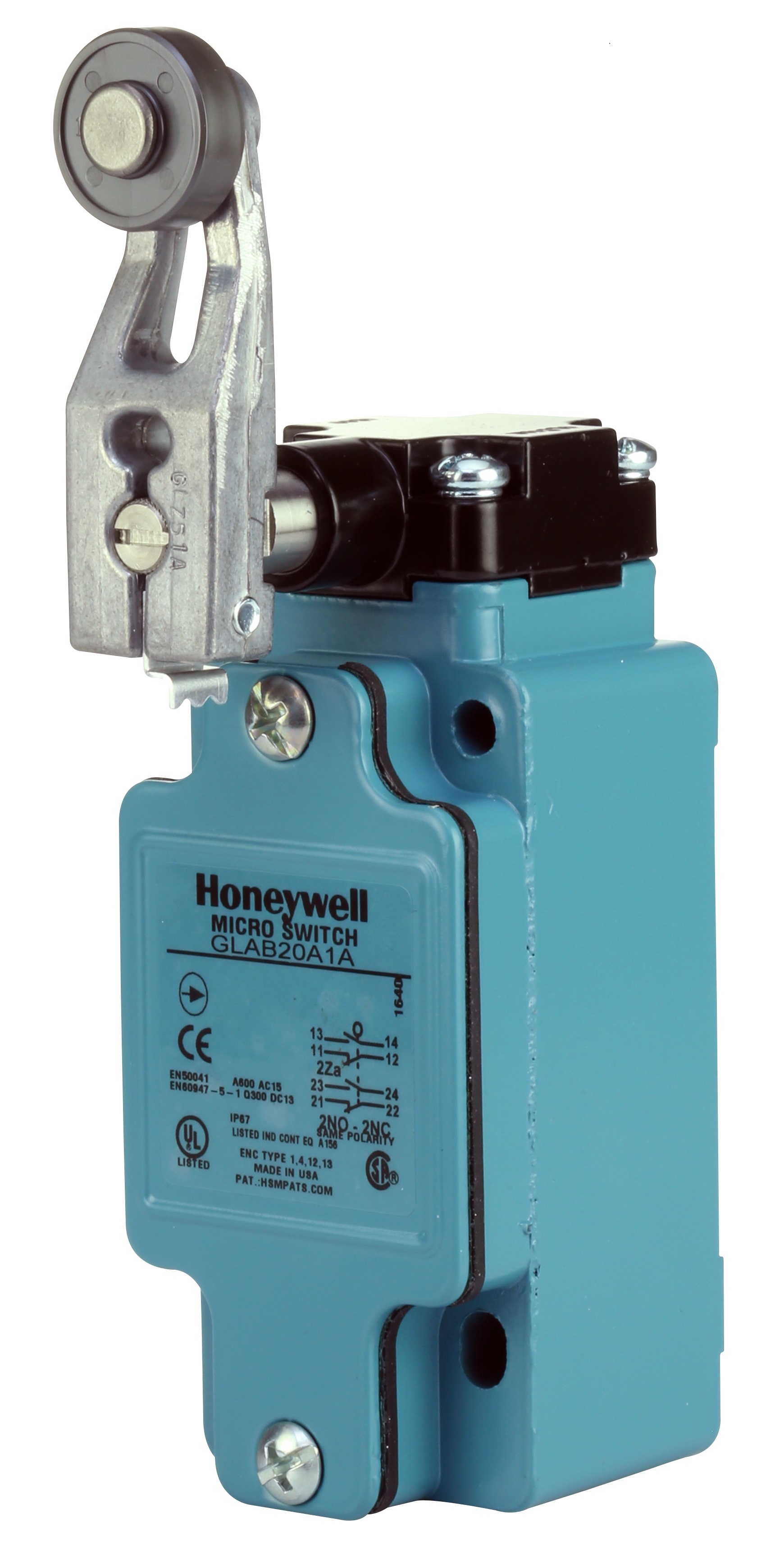 Honeywell Roller Lever Limit Switch, 1NC/1NO, IP67, SPDT, Die Cast Zinc Housing, 600V ac ac Max, 10A Max