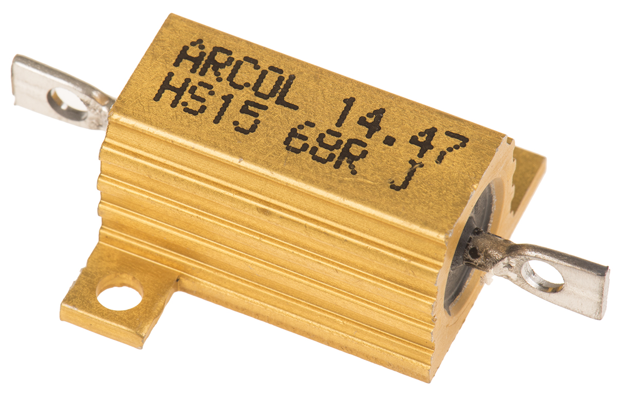 Arcol, 68Ω 15W Wire Wound Chassis Mount Resistor HS15 68R J ±5%
