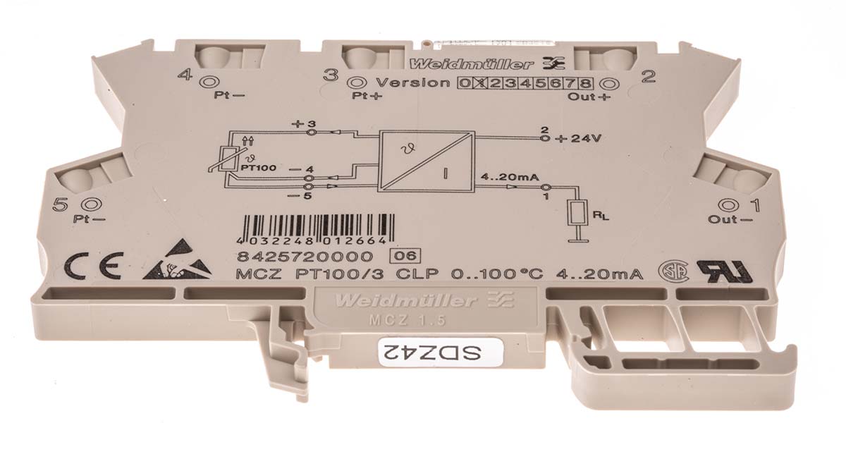 Weidmuller ACT20X Series Signal Conditioner, RTD Input, Current Output, 30V Supply