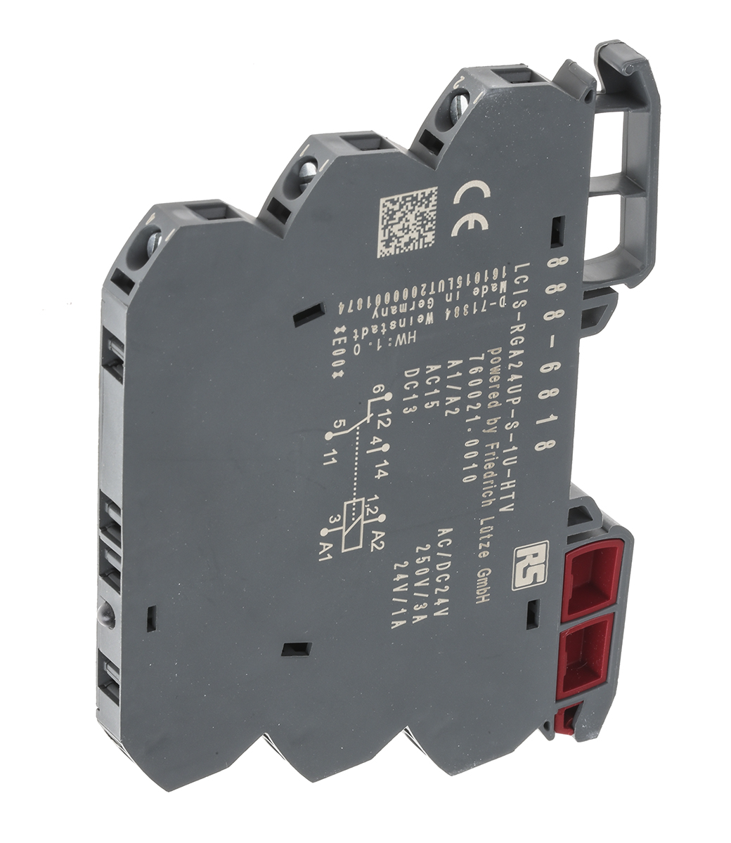 RS PRO Interface Relay, DIN Rail Mount, 24V ac/dc Coil, SPDT, 1-Pole